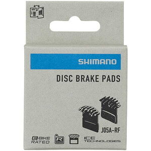 Shimano J05A-RF disc pads & spring, alloy back with cooling fins, resin click to zoom image