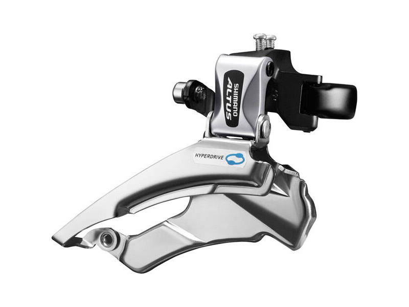 Shimano FD-M313 Altus hybrid front derailleur, conventional swing, dual-pull, multi fit click to zoom image