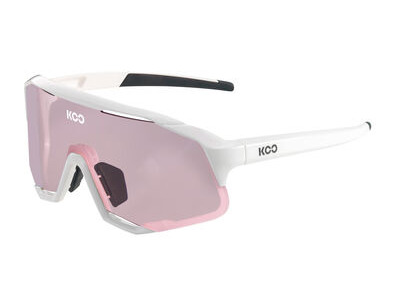 KOO Demos, White Frame, Photochromic Pink Lenses