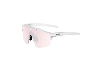 KOO Alibi, Matt White Frame, Photochromic Fuschia Mirror Lenses