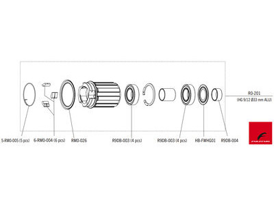 Fulcrum HG Type Alu Freehub Body 9-12 33mm Pawls (R0-201)